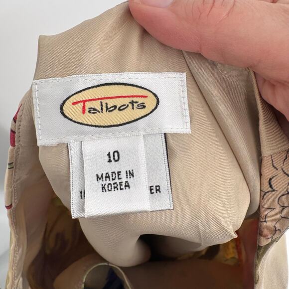 Vintage Talbots 90s Y2K Floral Silk & Wool Blend Pencil Skirt Size 10 Business - Picture 6 of 9